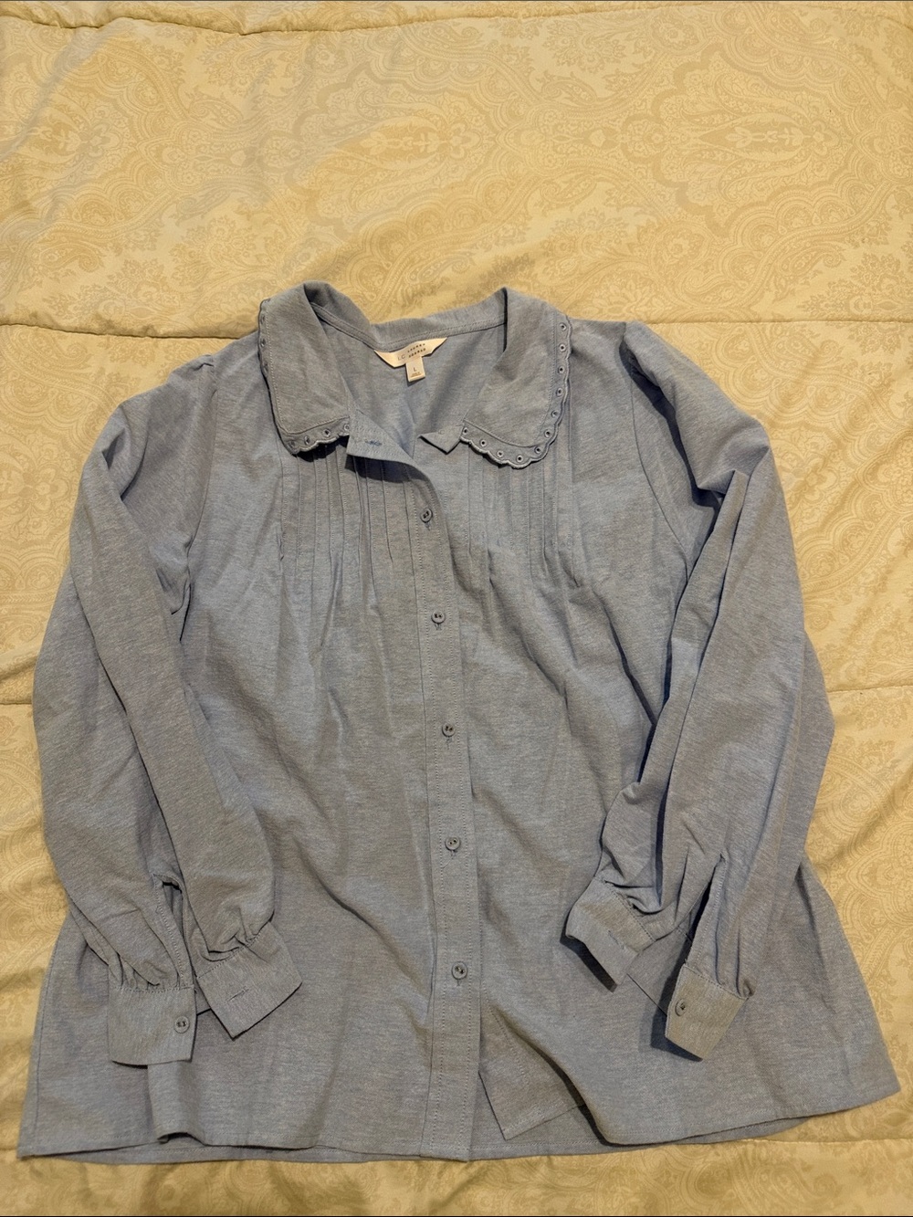 LC Lauren Conrad Light Blue Button-Down Blouse